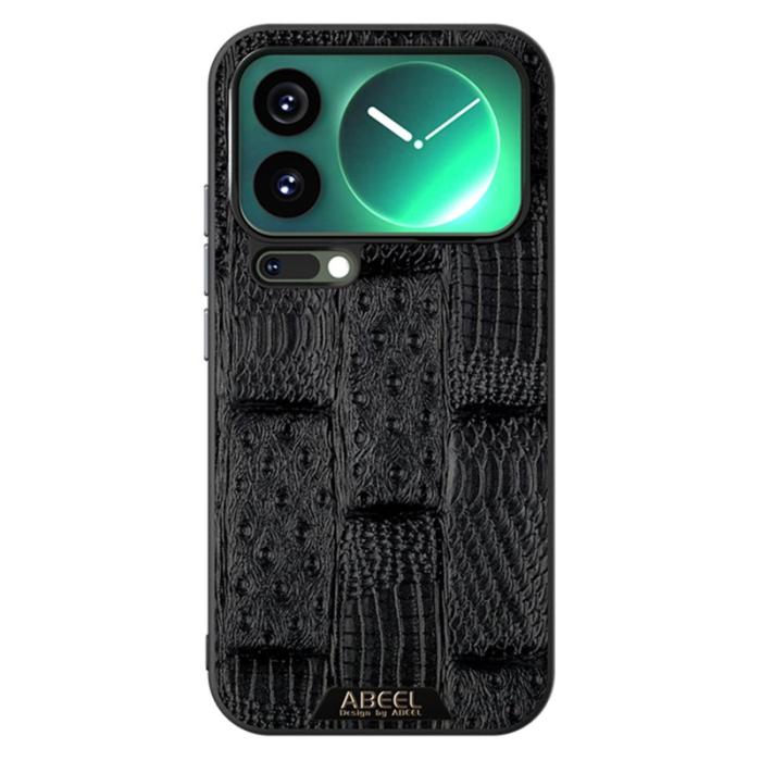ABEEL - ABEEL Mobilskal till Xiaomi 17 Pro Max MagSafe Äkta Läder Svart