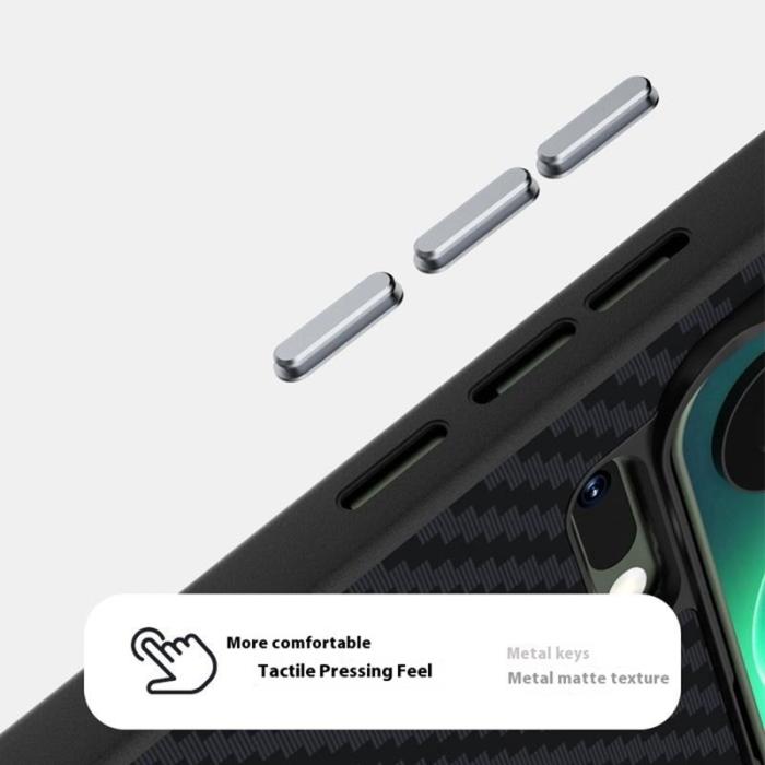 ABEEL - ABEEL Mobilskal till Xiaomi 17 Pro Max MagSafe Kolfiber Svart / Blå