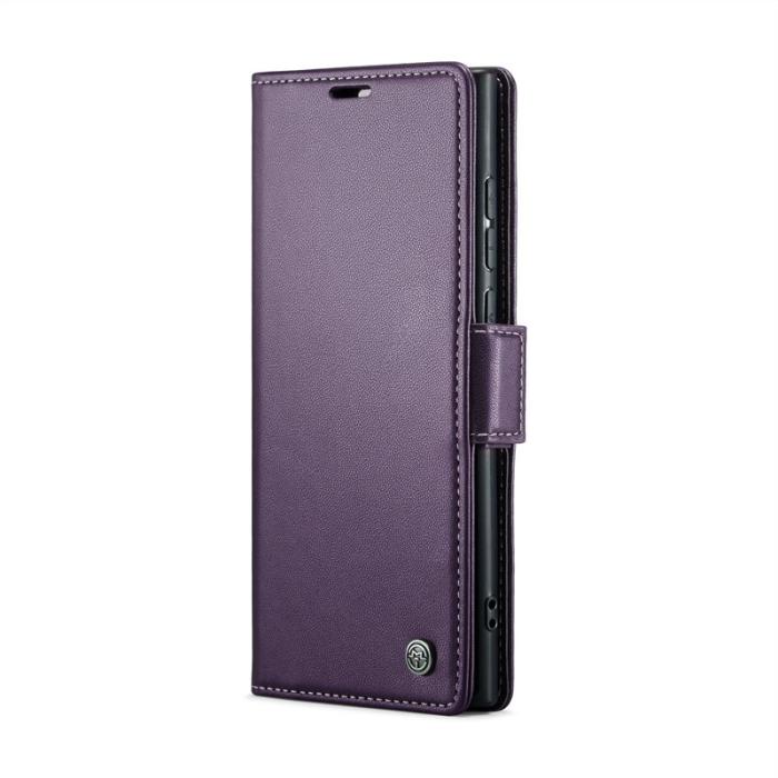 Caseme - CASEME Samsung Galaxy S25 Ultra Plånboksfodral Konstläder RFID-Skydd Lila