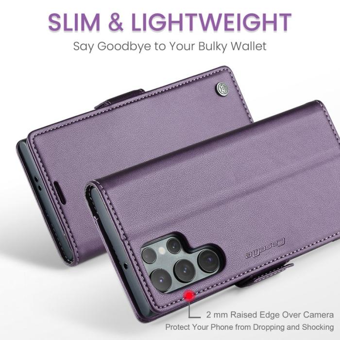 Caseme - CASEME Samsung Galaxy S25 Ultra Plånboksfodral Konstläder RFID-Skydd Lila