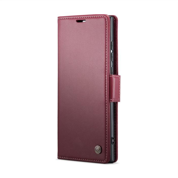 Caseme - CASEME Samsung Galaxy S25 Ultra Plånboksfodral Konstläder RFID-Skydd Röd