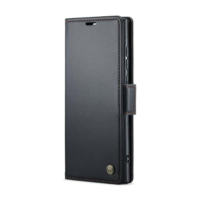 Caseme - CASEME Samsung Galaxy S25 Ultra Plånboksfodral Konstläder RFID-Skydd Svart
