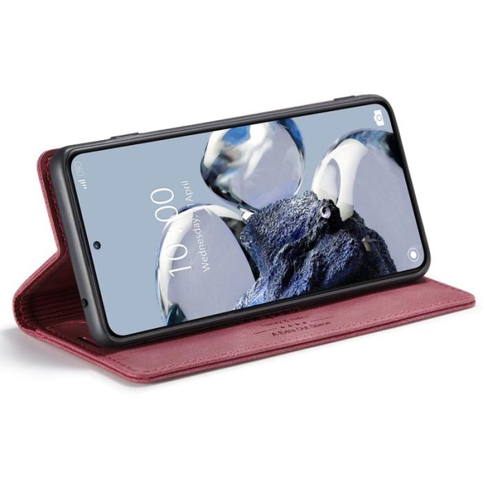 AUTSPACE - AUTSPACE A01 Fodral för Xiaomi 12T 5G - KonstLäder - Röd