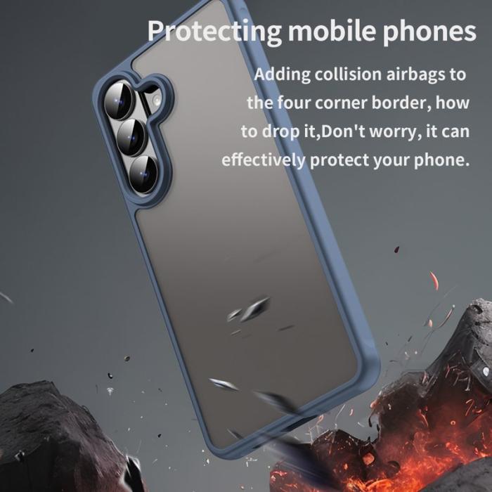 OEM - Mobilskal till Samsung Galaxy S26 Plus Stöttåligt Luftkuddar Frostad Plast - Blå