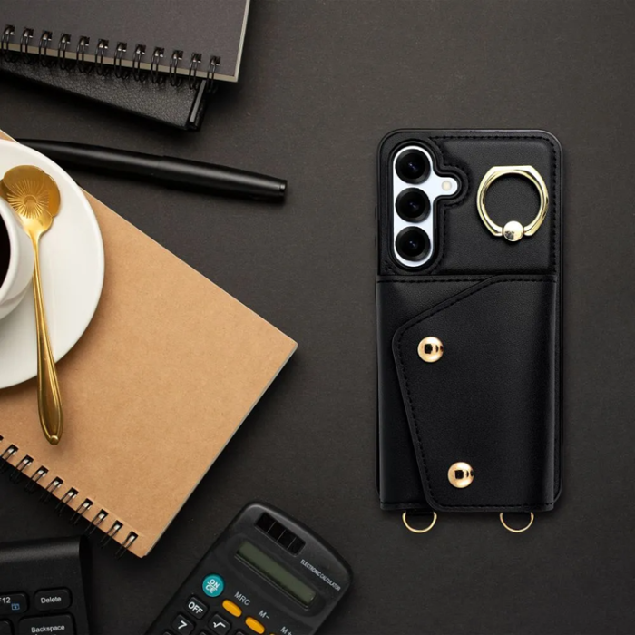 A-One Brand - Galaxy A55 5G Mobilskal Wonder Korthållare - Svart