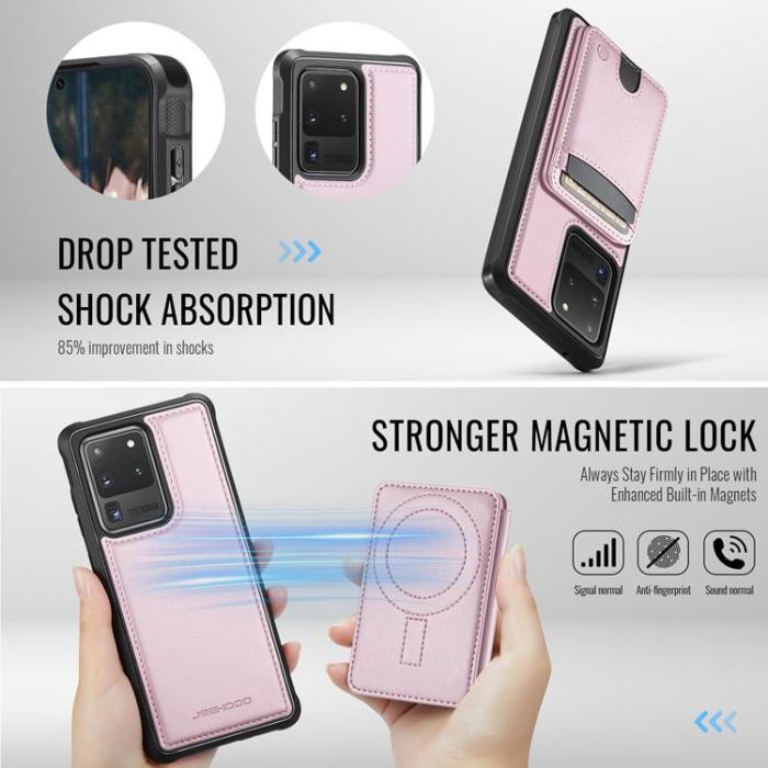 OEM - JEEHOOD Samsung Galaxy S20 Ultra Fodral KonstLäder - Rosa