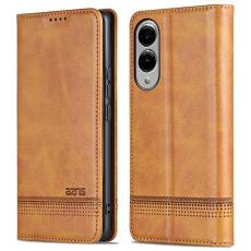 AZNS - AZNS Samsung Galaxy S25 Edge Pl&aring;nboksfodral Konstl&auml;der - Brun
