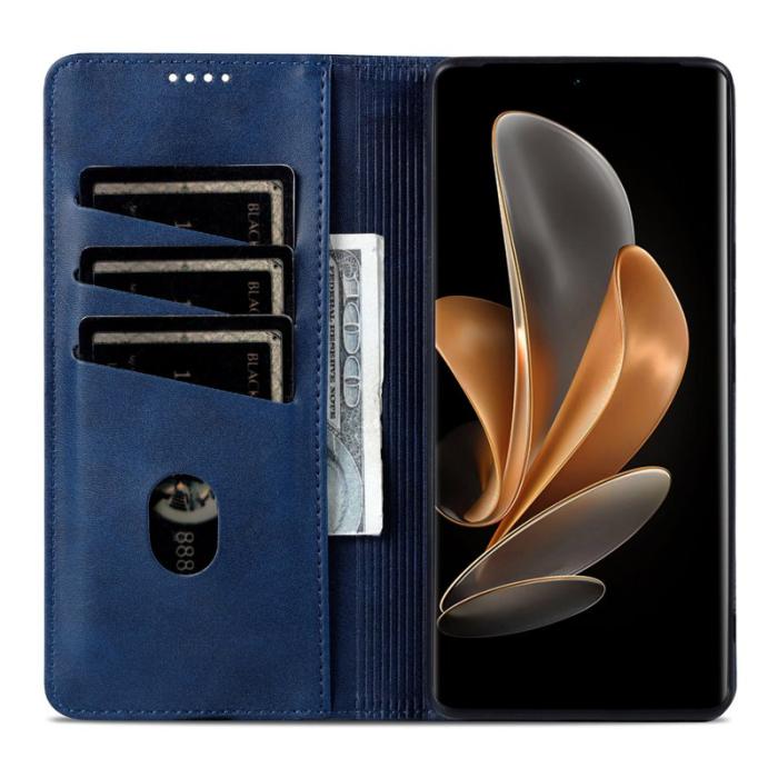 AZNS - AZNS Samsung Galaxy S25 Edge Plånboksfodral Konstläder - Blå