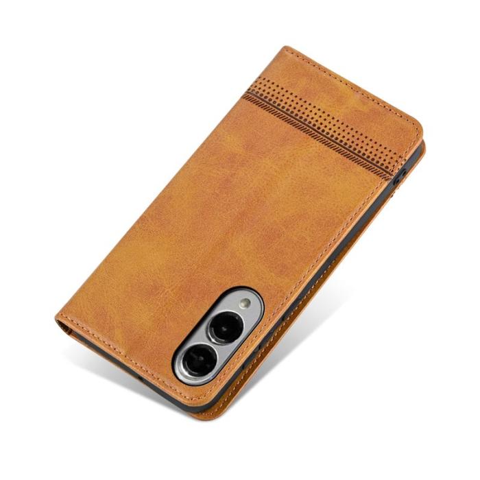 AZNS - AZNS Samsung Galaxy S25 Edge Plånboksfodral Konstläder - Brun