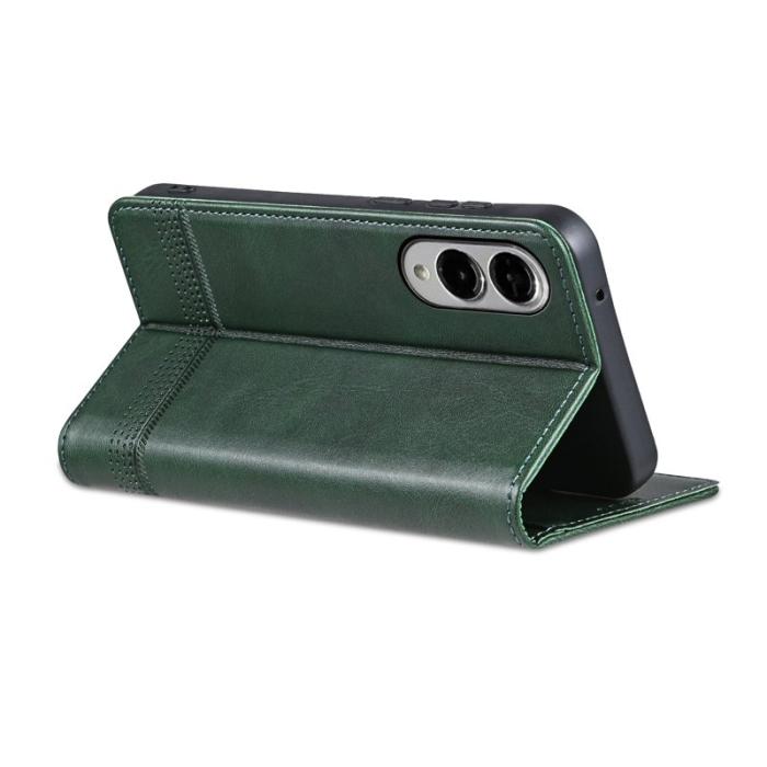 AZNS - AZNS Samsung Galaxy S25 Edge Plånboksfodral Konstläder - Grön