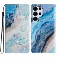 OEM - Samsung Galaxy S26 Ultra Pl&aring;nboksfodral Konstl&auml;der M&ouml;nstertryck St&auml;ll Bl&aring; Marmor