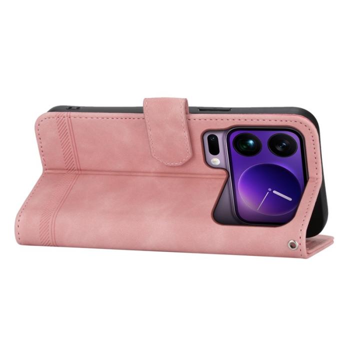 DIERFENG - DIERFENG DF-03 Plånboksfodral för Xiaomi 17 Pro Max - Konstläder - Rosa