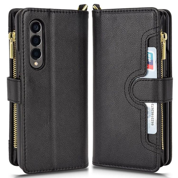 Galaxy Z Fold 4 Plånboksfodral Zipper Magnetic - Svart | 2353 | AlltMobil