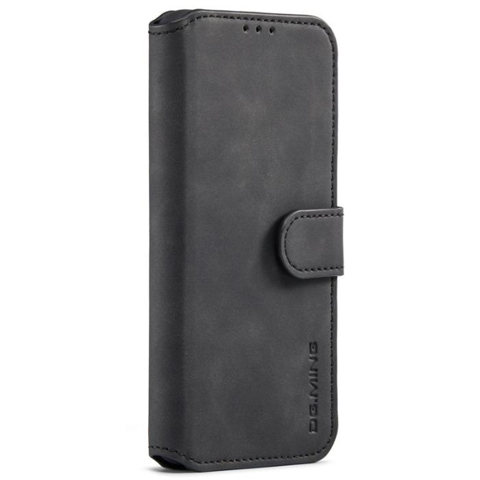 DG.MING - DG.MING Stand Wallet Mobilskal Retro KonstLäder för Samsung A53 5G - Svart
