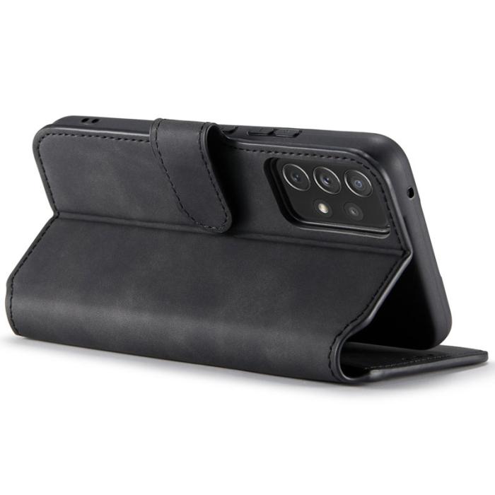 DG.MING - DG.MING Stand Wallet Mobilskal Retro KonstLäder för Samsung A53 5G - Svart