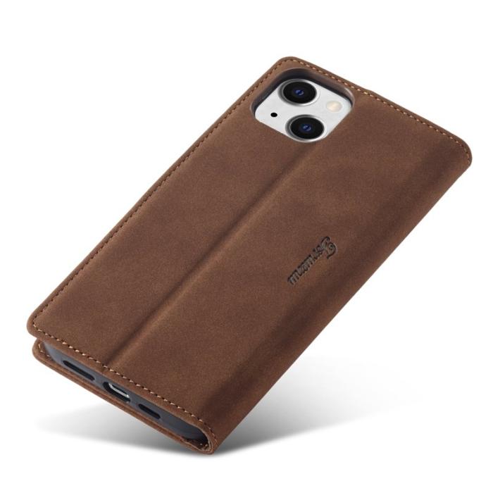 FORWENW - FORWENW F1 Series iPhone 15 Plånboksfodral Konstläder - Brun
