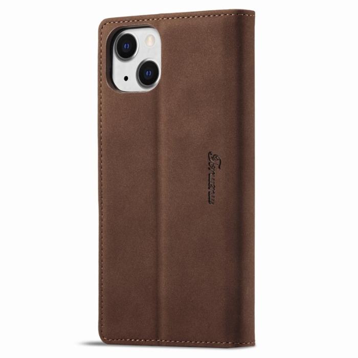 FORWENW - FORWENW F1 Series iPhone 15 Plånboksfodral Konstläder - Brun