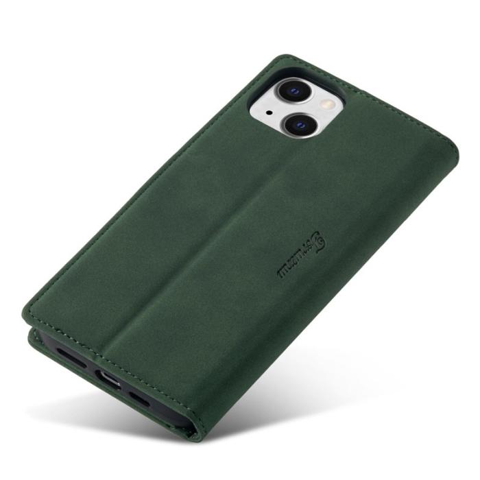 FORWENW - FORWENW F1 Series iPhone 15 Plånboksfodral Konstläder - Grön