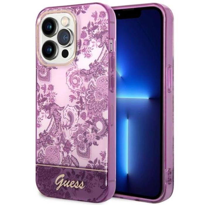 Guess - GUESS iPhone 14 Pro Max Skal Porcelain Collection - Fuschia