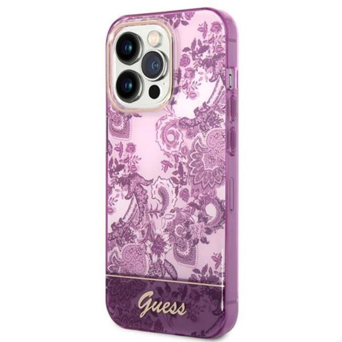 Guess - GUESS iPhone 14 Pro Max Skal Porcelain Collection - Fuschia