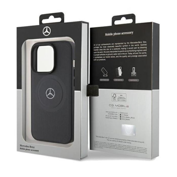 Mercedes - Mercedes iPhone 15 Pro Max Mobilskal MagSafe Crossed Lines Pattern