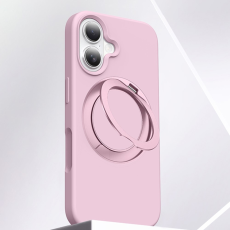 A-One Brand - iPhone 16 Mobilskal MagSafe Silikon Roterande Kickstand - Rosa