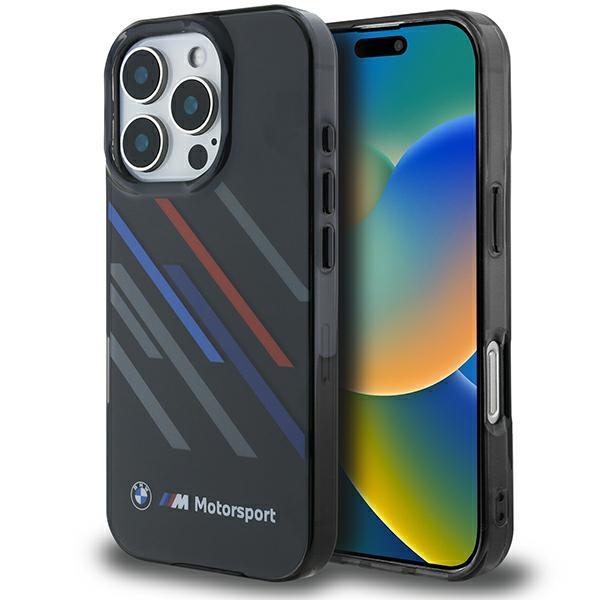 BMW iPhone 16 Pro Mobilskal Motosport IML Random Stripes - Svart | 2353 | AlltMobil