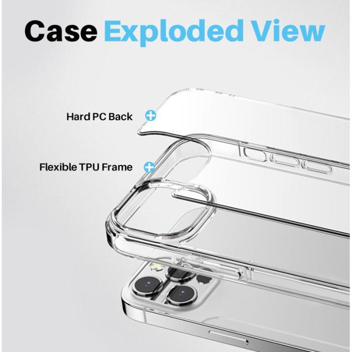 NORTHJO - NORTHJO iPhone 13 Pro Fodral 5 i 1 PC+TPU - Klar