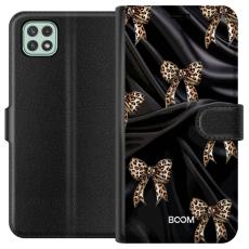 iSecrets - Pl&aring;nboksfodral till Samsung Galaxy A22 5G med Leopard Bow
