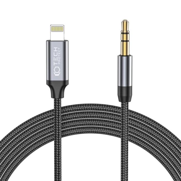 Tech-Protect - Tech-Protect Lightning To Aux Mini (3.5mm) Kabel 100 cm Svart