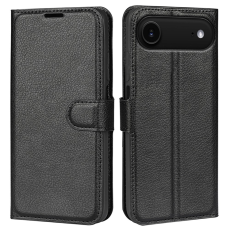 Amorus - AMORUS iPhone Air Plånboksfodral Flipstativ Litchi - Svart