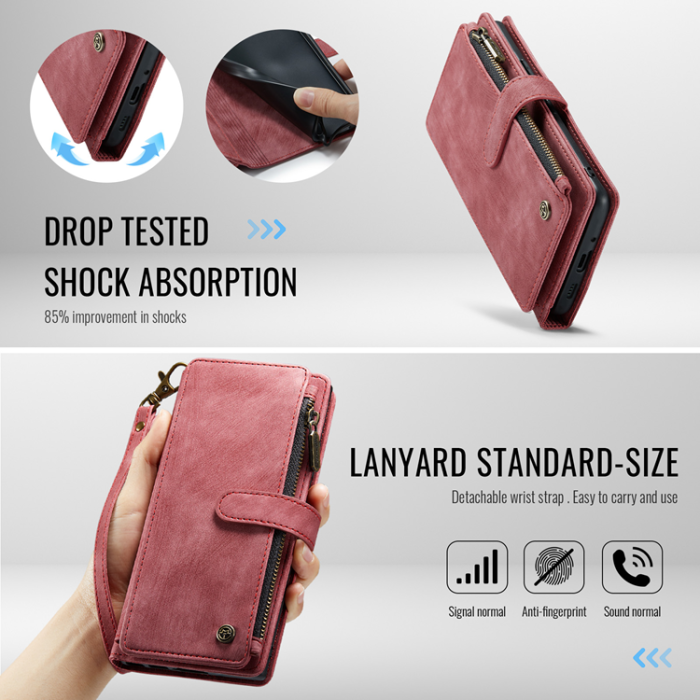 Caseme - CASEME Google Pixel 10 Pro XL Plånboksfodral Zipper C30 - Röd