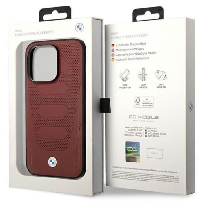 BMW - BMW iPhone 14 Pro Mobilskal Magsafe Läder Seats Pattern