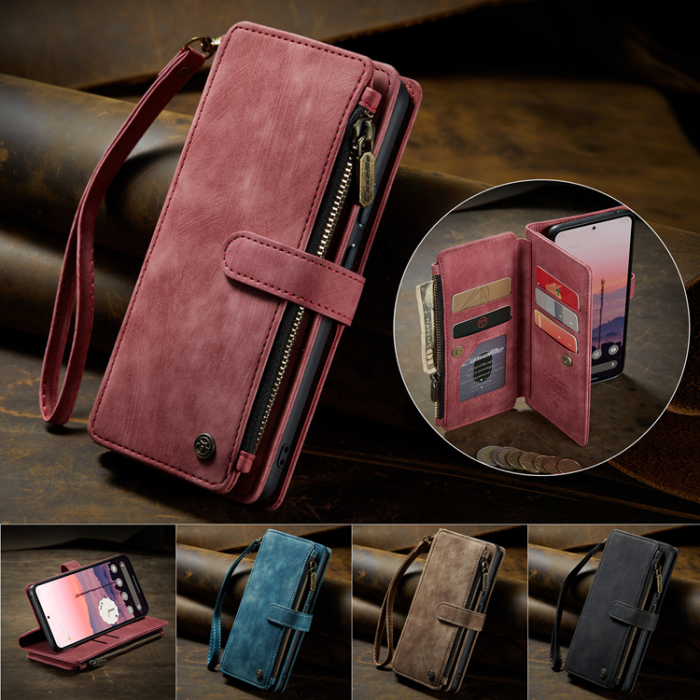Caseme - CASEME Google Pixel 10 Pro/10 Plånboksfodral Zipper C30 - Röd