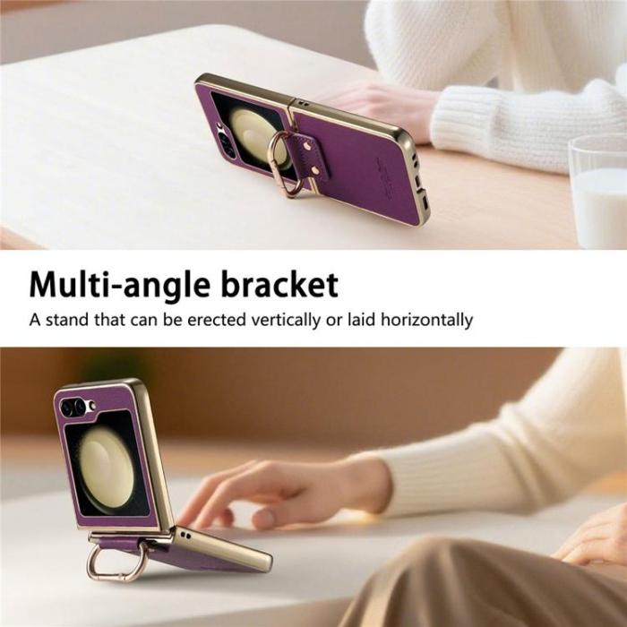 A-One Brand - Mobilskal för Galaxy Z Flip 6 Electroplating Ring Kickstand