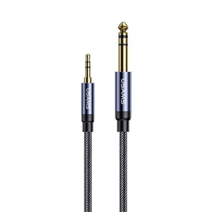 USAMS - USAMS Ljud Kabel jack 3.5mm till 6.35mm 1.2m - Svart