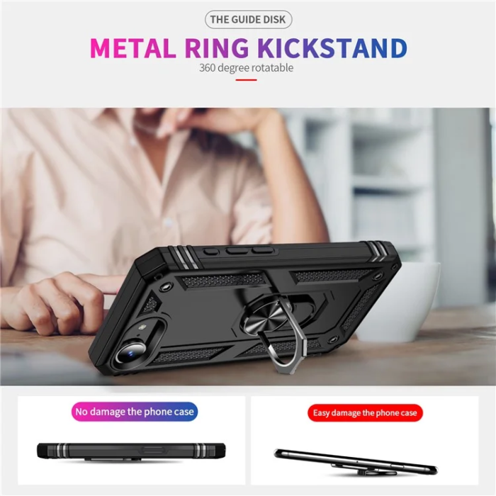 A-One Brand - iPhone 16e Mobilskal med Kickstand - Svart