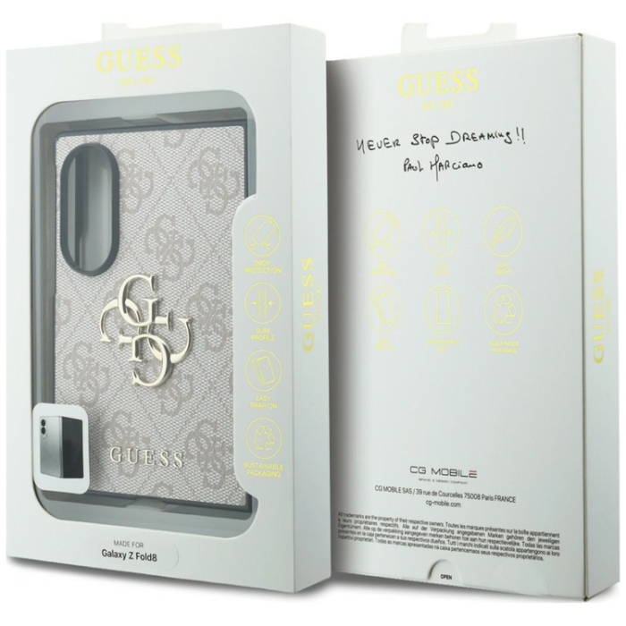 Guess - Guess Mobilskal För Galaxy Z Fold 8 Big 4G Logo - Rosa