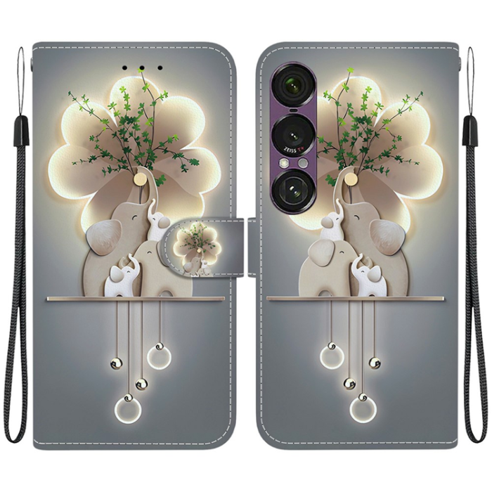 A-One Brand - Sony Xperia 1 VII Plånboksfodral med Lanyard Printing - Grå