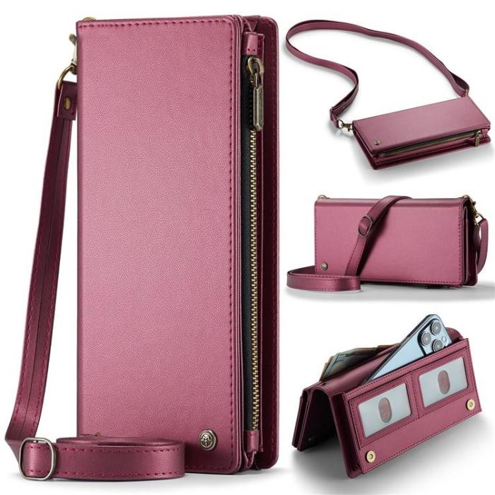 UTGATT - CASEME Me10 Crossbody Väskor Zipper - Vinröd