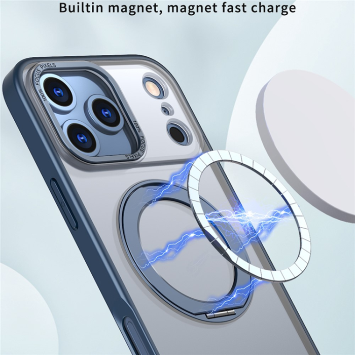 A-One Brand - iPhone 17 Pro Max Mobilskal MagSafe Kickstand - Marinblå