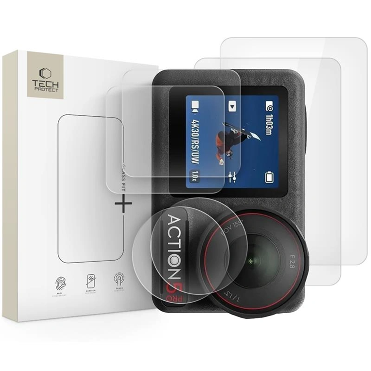 [2-Pack] Tech-Protect Actionkamera 5 Pro Härdat Glas Skärmskydd | 5468 | AlltMobil