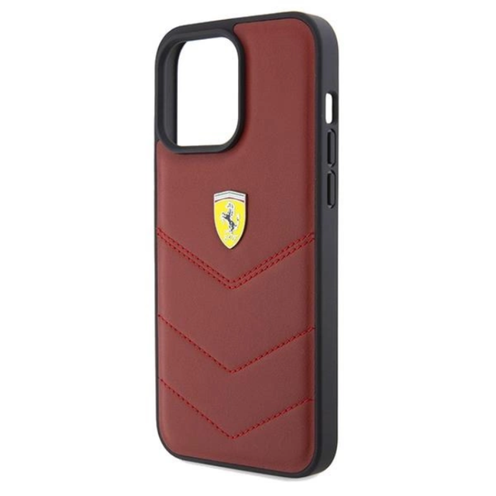 Ferrari - Ferrari iPhone 15 Pro Max Mobilskal Läder Stitched Lines