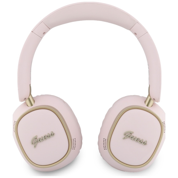 Guess - Guess On-Ear Hörlurar Bluetooth ENC Rectangle Metal Script - Rosa