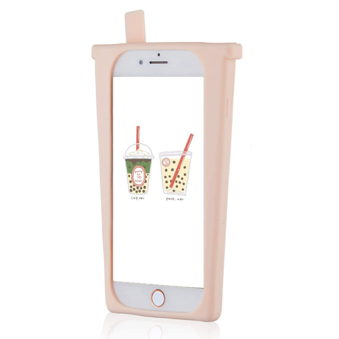 A-One Brand - iPhone 7/8/SE(2020/2022) Mobilskal Boba Milk Tea Glitter - Rosa