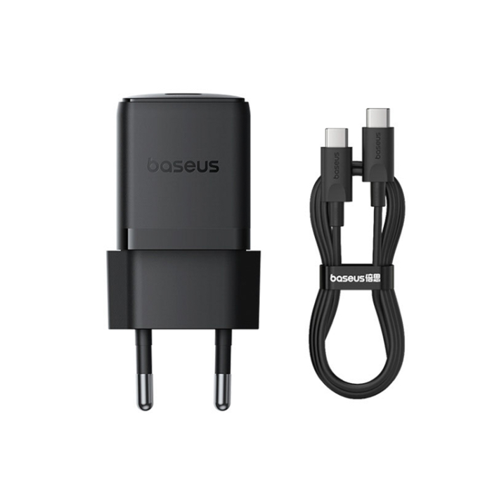 BASEUS - Baseus Snabbladdare Palm 30W med 60W USB-C Kabel 1m - Svart