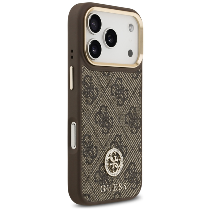 Guess - Guess iPhone 17 Pro Mobilskal Magsafe Strass Logo - Brun