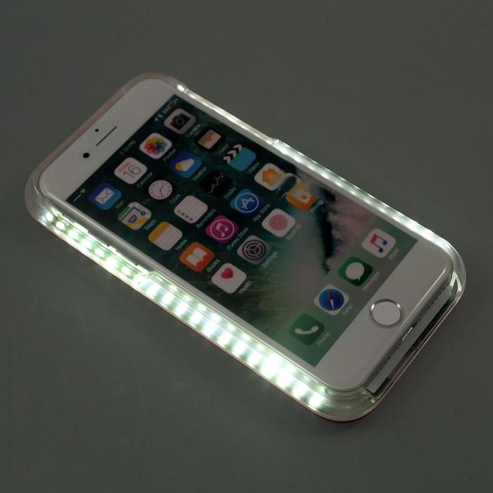 OEM - Selfie Illuminated LED Skal till iPhone 7/8/SE 2020 - Vit