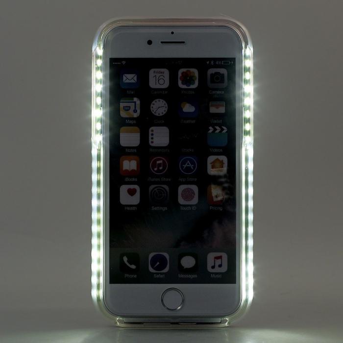 OEM - Selfie Illuminated LED Skal till iPhone 7/8/SE 2020 - Vit