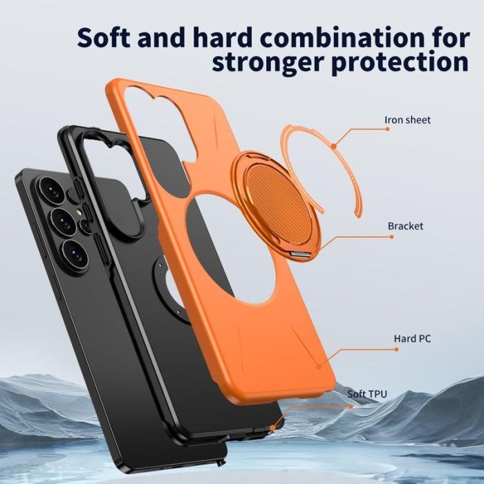 OEM - Mobilskal till Samsung Galaxy S26 Ultra Magnetiskt TPU + PC Baksida - Orange